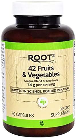 Vitacost ROOT2 42 frutas y verduras 0.05 oz por porción - 90 cápsulas