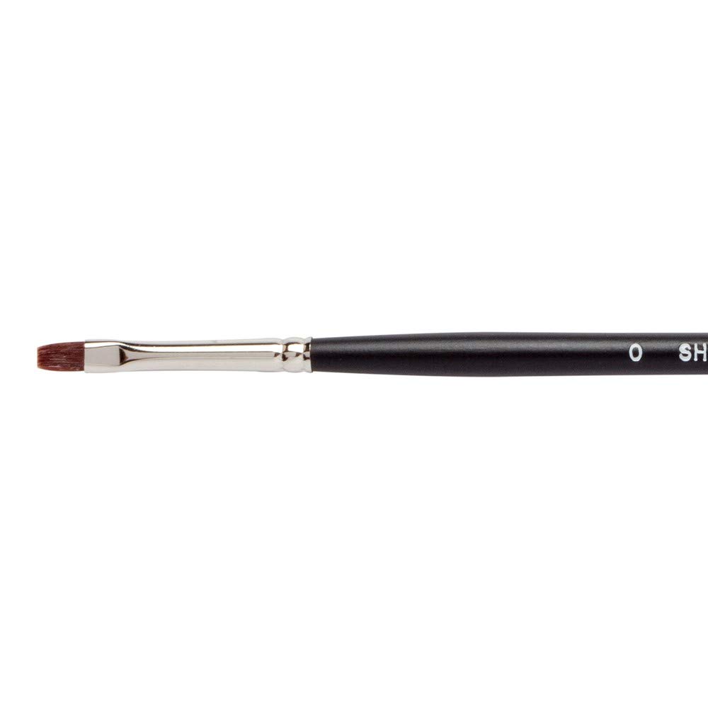 Jackson's Red Shinku Flat Paint Brush Synthetic Bristle No.0 Acrylic Painting