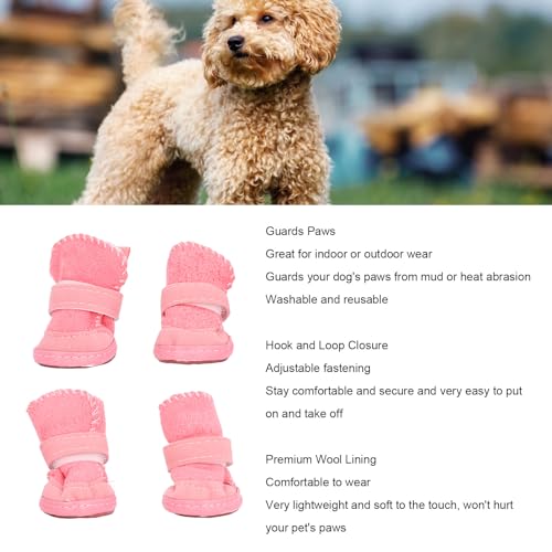 HEEPDD Soft Adjustable Non Slip Pet Boots for Chihuahua Bichon Schnauzer Small Dog Shoes With Wool Lining - Image 3