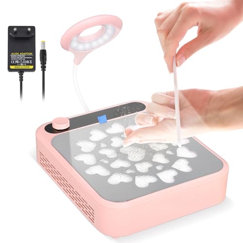 Aspirador Uñas Profesional,60W Aspirador Uñas Profesional con Filtro Reemplazable,Aspirador Manicura con Filtro y Cojinete,para Mesa Manicura para Salón y Hogar,Colector de Polvo de Uñas,rosa