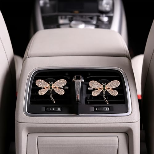Image of 5 PCS Dragonfly Car Decor,shiny Freshener Vent ClipsCar Accessories Decoration for Refillable Outlet Diffuser, Universal for Most Cars (Dragonfly)
