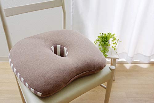 イケヒコ クッション 低反発 快適フィット マイクロファイバー 無地 ブラウン 約40×37cm 9293899