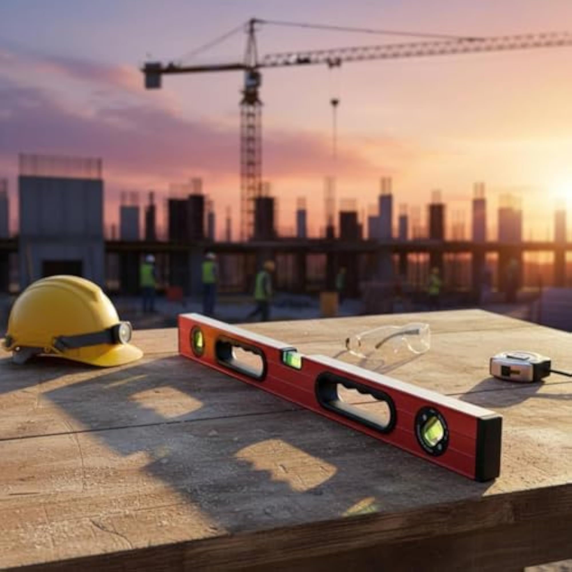 Accurate Industrial Measurement Double-Sided Level, Red