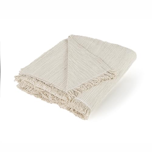 Pure Confort - Colcha Multiusos Modelo Bruma, Plaid para Sofá o Cama, Cubresofá, Cubrecama (Beige, 180x260)