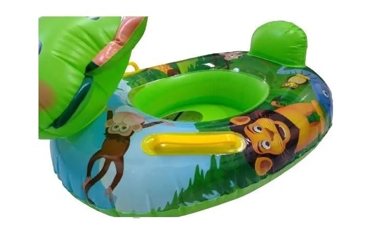 Image of Kids Inflatable Cartoon Swim Ring with Seat - Pink Baby Pool Float (TODO-Swiming-Ring)