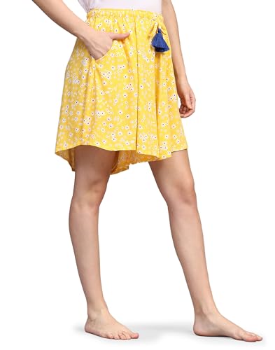 Image of B STORIES Women's Viscose Printed Lounge Culotte Shorts (Pack of 2)
