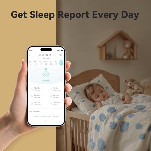 ebemate Smart Baby Monitor with Dual Cameras, 2.8" Screen, 1500ft, Local SD & Cloud Storage, AI Cry Detection, Sleep Tracker, Lullabies, Two-Way Audio, Secure Baby Camera for Home — view 4