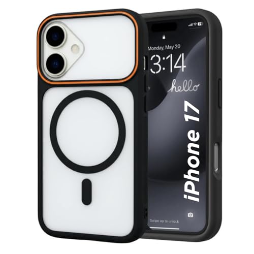 Image of AIBEX Magnetic Compatible Shockproof Case for iPhone 17 - Slim Protective Back Cover with Camera Lens Protection, Strong Magnetic Support, Anti-Slip Grip, Military Grade Drop Protection (Black)