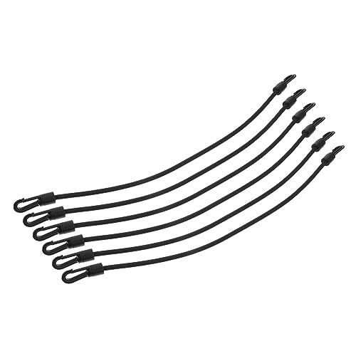 HEMOTON 6Pcs Elastic Tensioner Belts with Hooks for Motorbike Cargo Quick Release Tightening Rope for Securely Fastening Bikes and Luggage Durable Material Black