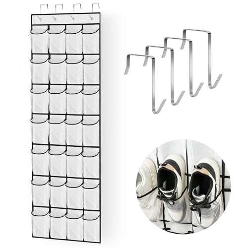 AUAUY Organizador de Zapatos para Puerta, 28 Bolsillos Organizador Zapatos Colgante con 4 Ganchos, Zapatero Pared, Zapateras para Guardar Zapatos para Puerta de Armario, Dormitorio, Sala de Estar BañO AUAUY Organizador de Zapatos para Puerta, 28 Bolsillos Organizador Zapatos Colgante con 4 Ganchos, Zapatero Pared, Zapateras para Guardar Zapatos para Puerta de Armario, Dormitorio, Sala de Estar BañO