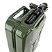 Wavian USA Authentic NATO Jerry Can and Spout System - Rust-Proof, EPA & CARB Compliant, Green, 20 Litre, Metal Gas Can 5 Gallon