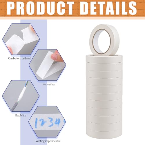 Image of 25 Rolls Masking Tape, 0.78 Inch Wide, 55 Yards per Roll, White Painters Tape, Thick Artist Labeling Tapes, Adhesive Masking Tapes for Office Home School DIY Crafts Painting Decorations