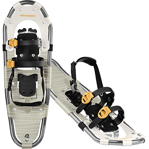 Image of Retrospec Drifter Snowshoes for Women & Men - Lightweight Aluminum Frame Snow Shoes with Double Ratchet Binding System, Heel Lifts & Carry Bag for All Terrain Hiking & Winter Sports