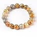 Top Plaza Semi-Precious Gemstones Healing Power Crystal Stretch Beaded Bracelet (Amethyst/Tiger Eye Stone/Green Aventurine/Crazy Agate)