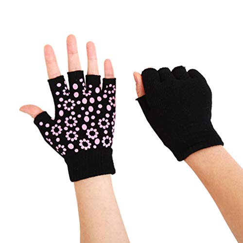 Luvas de meio dedo de algodão sem dedos da Besportble, luvas antiderrapantes para treino, luvas que