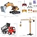 Leopmase Remote Control Excavator and Dump Truck Toy Set - RC Excavator and Dump Truck with Lights and Sounds - Rechargable Digger Car, Construction Vehicles Toy Set Gifts for Boys Kids