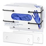 Glove Box Holder, Adhesive Wall-Mounted Metal Dispenser, Tool-Free Organizer for...