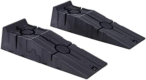 DURHAND 1 Pair Heavy Duty 5 Ton Plastic Garage Workshop Car Service Ramps Lifting Automotive Vehicle Portable Low Clearance