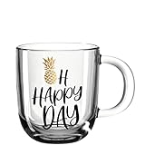 LEONARDO HOME Tasse EMOZIONE 4er-Set 400 ml-OH HAPPY DAY, 046412, Glas