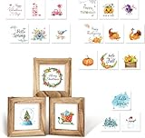 KOYILTD Fall Decorations Christmas Decor Halloween Decor Farmhouse Home Decor Spring Decor 36 Interchangeable Signs with 3 Wooden Frames Seasonal Decorations (Rustic wood)