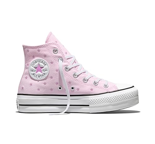 Converse Women Chuck Taylor All Star Lift Platform Embroidered Stars HI, New Found Bloom, 7