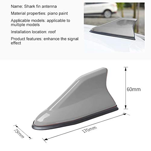 Image of Oshotto Car Shark Fin Roof Antenna Car Antenna Radio FM /AM Car Decorate Compatible with Toyota Etios - (Silver)