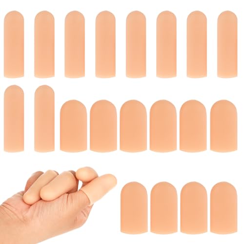 Abeillo Fingerschutz, 20 Stück Fingerschutz Silikon, Gel Fingerlinge, Daumenschutz, Fingerschutz Bei Verletzung, Fingerkappen für Rissige Hände, Ekzemhaut, Arthritis-Schmerzlinderung