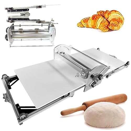 RoyceBee Laminadora Masa Eléctrico Plegable para Panadería con Grosor Ajustable, Laminadora Plegable con Tablas de 45cm, Ideal para Hacer Hojaldre de Panadería