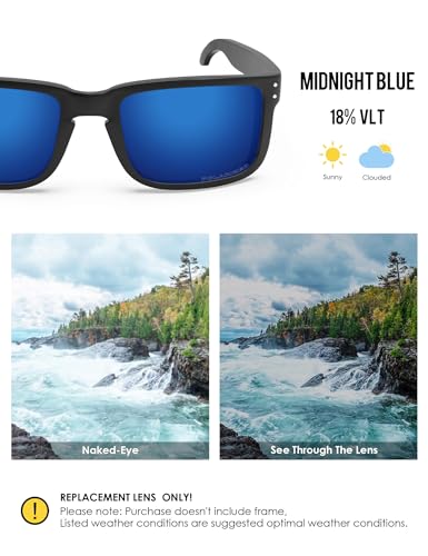 Image of BLAZERBUCK Anti-salt Polarized Replacement Lenses for Oakley Holbrook XL OO9417, Anti-Scratch, Impact Resistant & Perfectly Fit - Midnight Blue