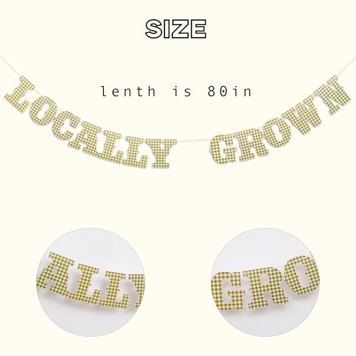 Image of ZAIBIANHAO Locally Grown Banner - Baby Shower Farmers Market Party Decorations,Wedding or Gardener Theme Bunting Garland for Boys or Girls