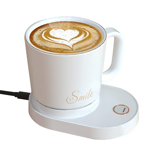 「55℃恒温&セラミックス製」 MACOLAUDER USB加熱攪拌カップ 300ml 電動撹拌 自動磁気撹拌カップ 自動かき混ぜカップ お茶 コーヒー 乳児の粉ミルク ココ 蓋付き 家庭用 オフィス 卓上用品