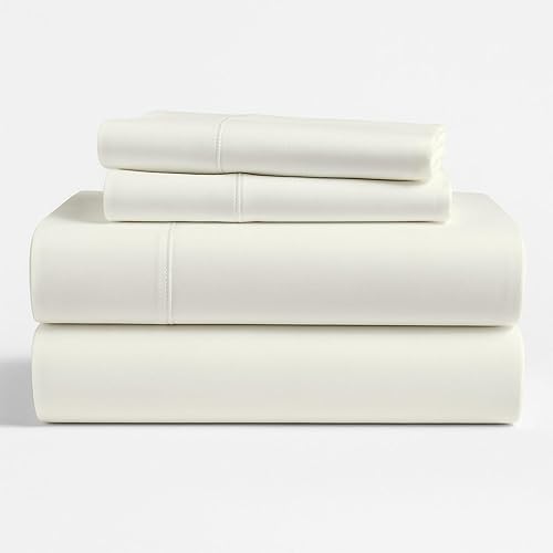 KRISHNA Juego de sábanas de 4 piezas, 100% algodón egipcio Giza, ultrasuave y transpirable, calidad de hotel, se adapta a colchones de hasta 18