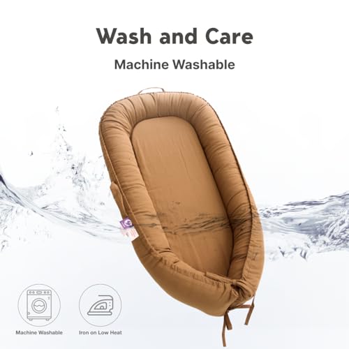 Image of Infant Lounger Cover, 100% Organic Cotton, Newborn Essentials, Baby Gifts | Cover Only (GoldenBrown)