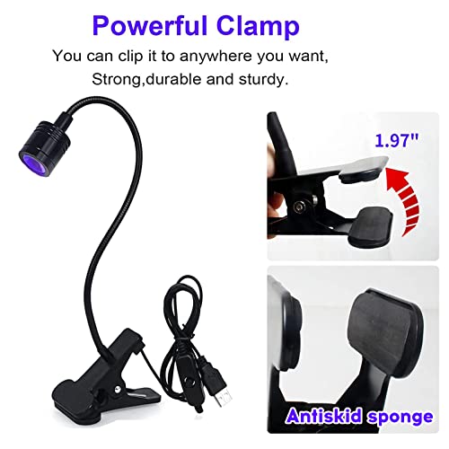 Bozony Luminária UV para unhas Secador de unhas Braçadeira Lâmpadas de mesa flexíveis para manicure