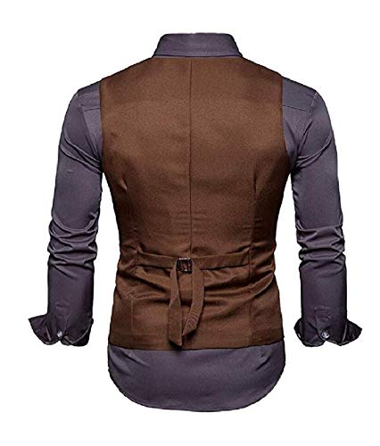 Men's Double Breasted White Waistcoat Slim Fit Suits Vest Business Dress Vests3