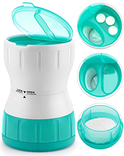 Sukuos Pill Crusher,Pill Grinder with Pill Holder,Grind and Pulverize Multiple Pills,Tablet & Vitamin,Medicine to Fine Powder - Use for Feeding Tube, Kids or Pets