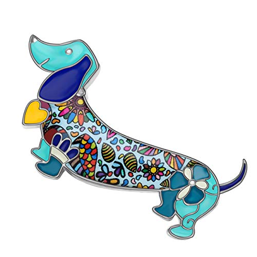 Image of Bonsny Enamel Alloy Sweet Dachshund Dog Brooches Pin Jewelry For Women Girls Novelty Gift Charms