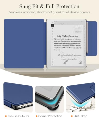 Image of MoKo Case for Remarkable Paper Pure 10.3 inch 2026 with Pen Holder, Navy Blue