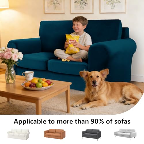 Housse de canapé de remplacement Ektorp extensible avec coussins séparés velours XL - 3