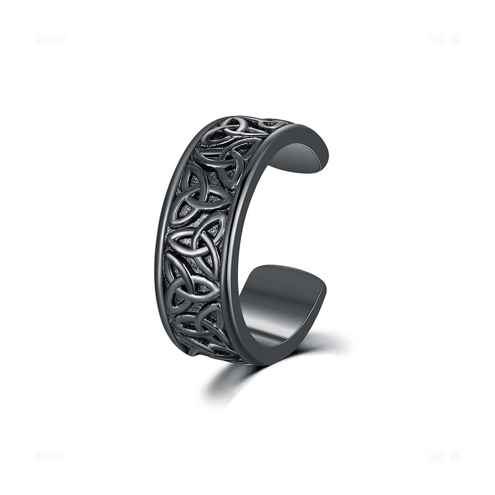 Clip Orecchini Uomo di Nero con Runa Celtica piercing finti Orecchini Unisex Clip per Semplice ed Elegante Adatti a Donna e Uomo