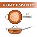 SHINEURI 12 Inch Copper Wok Pan And Stir Fry Pan With Lid, Nonstick Skillet Ceramic Wok With Lid, Induction Compatible