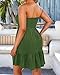 Pinup Fashion Plus Size Bathing Suit Cover Up Army Green Tube Strapless Dress Women Swimsuit Coverup with Pockets 22W