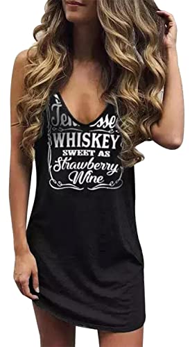 Image of Live Simple Coconut Tree Sleeveless Mini Dress Summer Beach Mini Dress Women's Summer Casual Sexy V Neck Mini Tank Dress