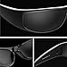 WISTON Wrap Around Sunglasses for Men Women Super Dark Blackout Sunglasses for Sensitive Eyes UV400 Protection W8005 Dark Black