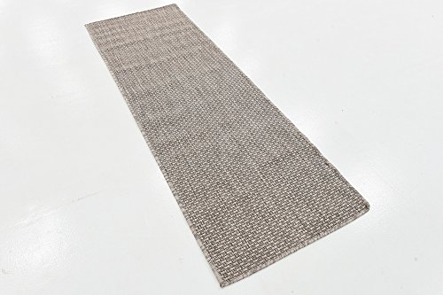 Unique Loom Collection Casual Transitional Solid Heathered Indoor/Outdoor Flatweave Area Rug, Runner 2' 0" X 3' 0", Beige #TOP1