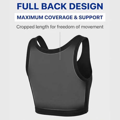 Image of Wonababi Chest Binder for Transgender - Fullback Ultra Flat Compression Bra | Ultra Flat Trans Binder, Strong Compression Full-back Support for FTM, Large Breasts, Genderfluid