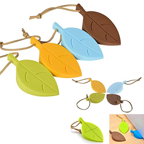 Gearmax 4 Pezzi di Foglia Durevole Alla Moda del Silicone Tappo, Home Decorative Fermaporta, Pizzico-Resistente Porta Dito Protettore Della Porta