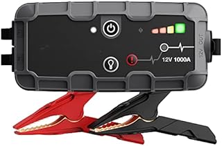 Car Battery Booster Pack, Portable Power Bank Charger, and Jumper Cables for up to 6-Liter Gasoline and 3-Liter Diesel Engines