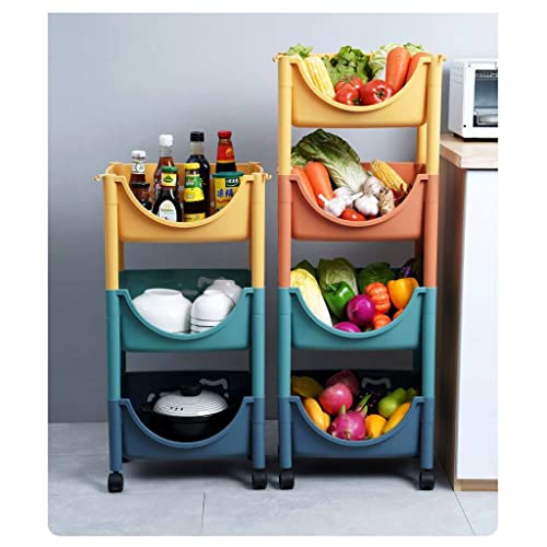 Estantería de cocina de 38x28.5x77cm con cestas y carro extraíble 5