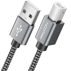 deleyCON 1,5m USB 2.0 Printerkabel Scannerkabel USB A naar B Stekker voor Laser Printer Scanner MIDI Kopieerapparaat Multifunctionele Printer